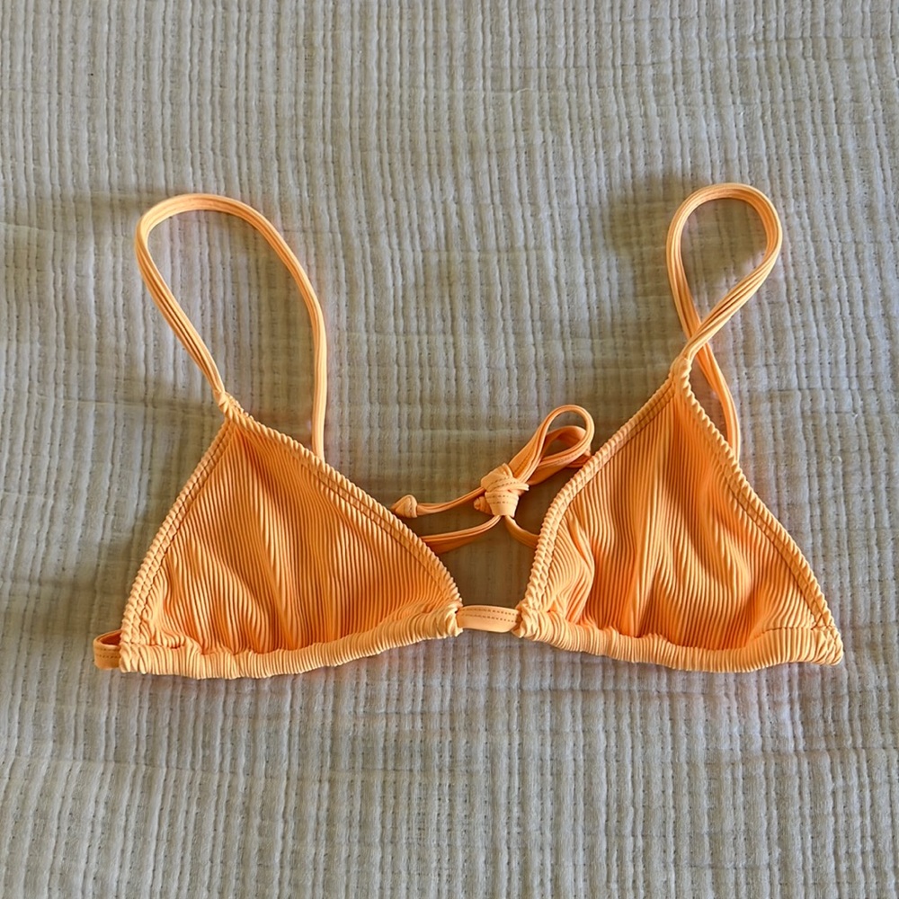 Kulani Kini Ribbed Bralette Bikini Mango Top